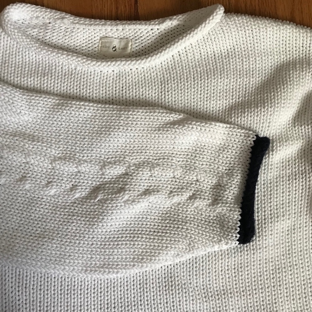 Lou & Grey white knit oversized comfy sweater